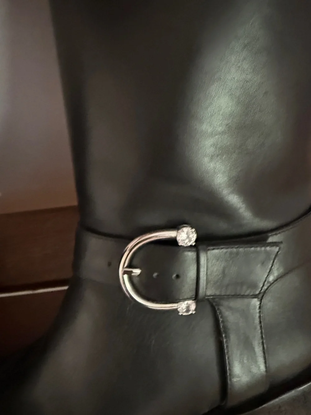 Stuart Weitzman Black Leather Mid-Calf Platform Boots - Picture 3 of 4